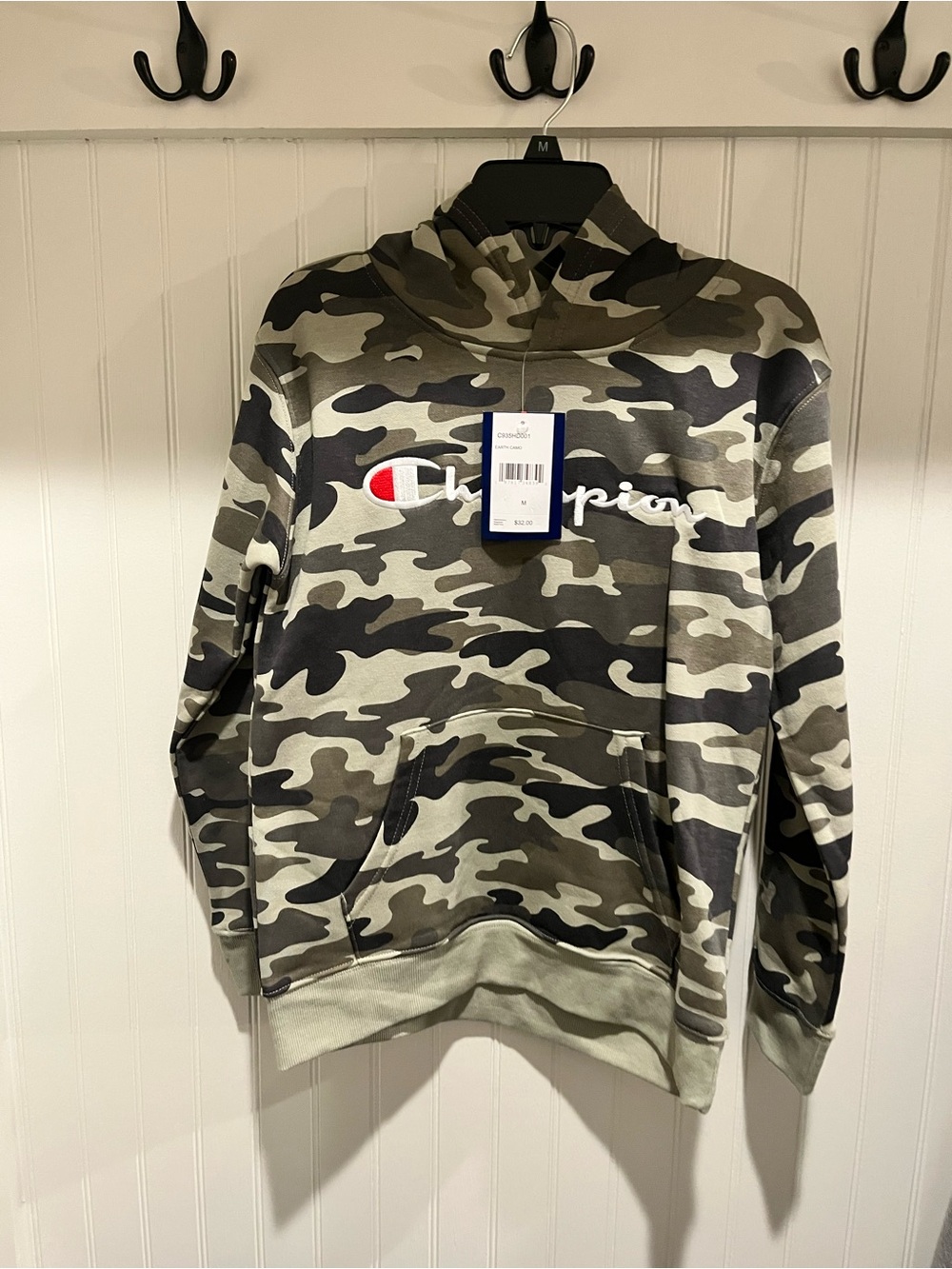 Champion Kid’s Camo Logo Hoodie - Green Camo medium 10/12 New
